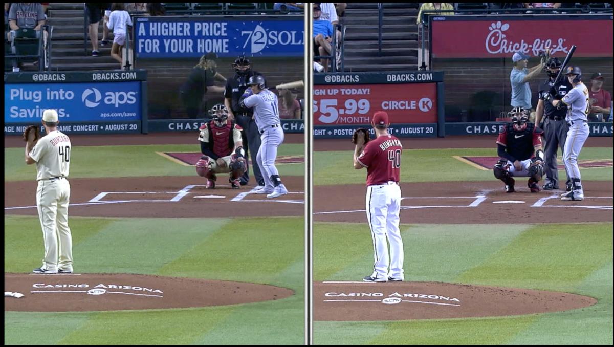 Madison Bumgarner moved to the right side of the rubber